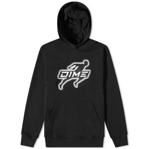Dime Speedrun Hoodie Men’s Large Black Fleeceback Cotton Streetwear Skater